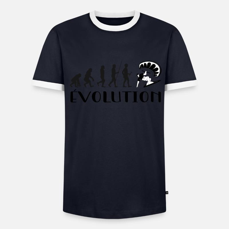 Evolution From Monkey To Surfer - Men's Ringer Shirt - undefined