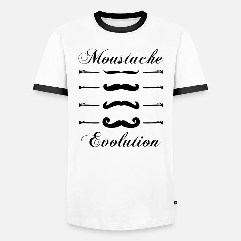 moustaches evolution, Idée cadeau d'élégance. T-shirt contrasté Homme