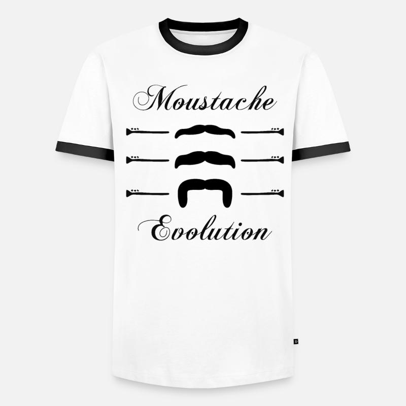 moustaches évolution, Idée cadeau d'élégance. T-shirt contrasté Homme