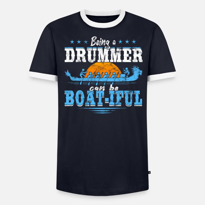 Course de bateaux-dragons chinois T-shirt contrasté Homme
