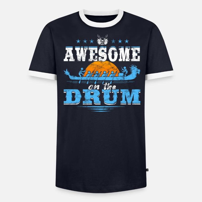 Course de bateaux-dragons chinois T-shirt contrasté Homme