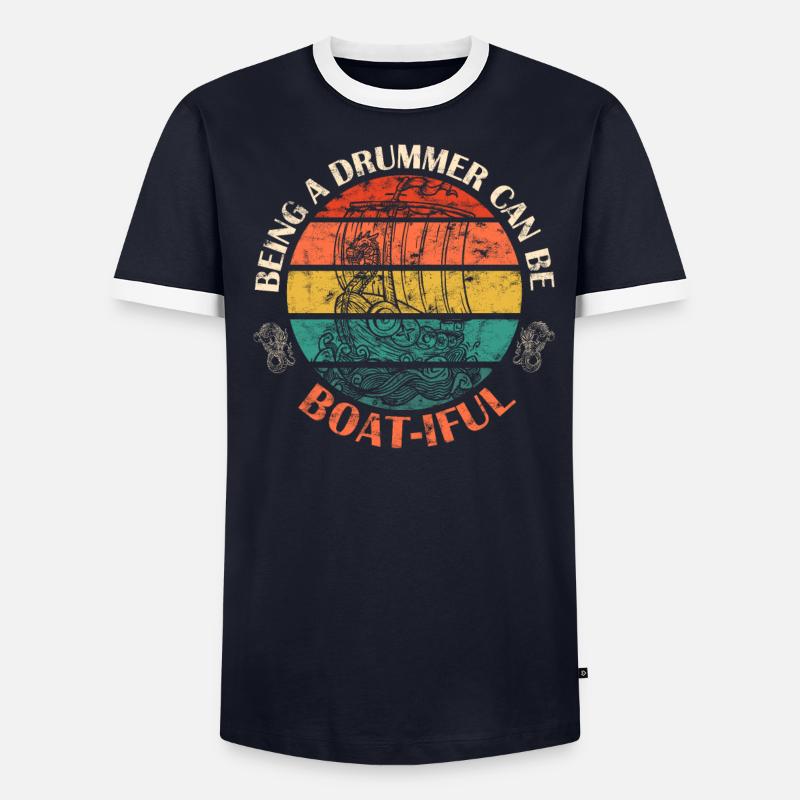 Course de bateaux-dragons chinois T-shirt contrasté Homme