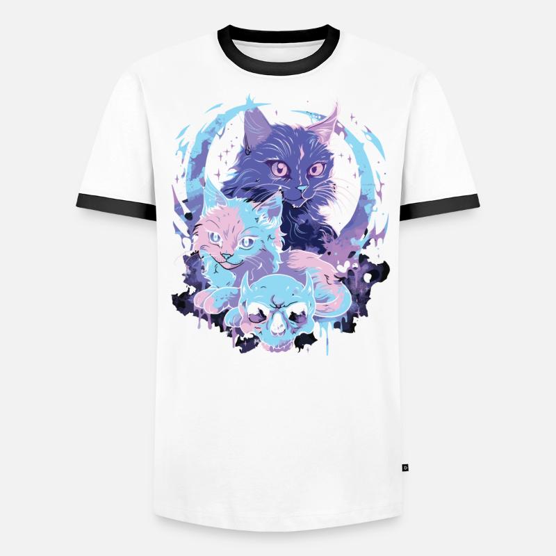 Kawaii Cat Pastel Goth Devilish Men's Ringer Shirt