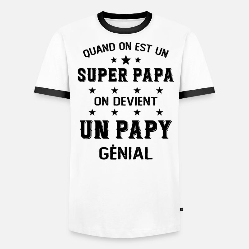 Un Super Papa On Devient Un Papy Génial T-shirt contrasté Homme