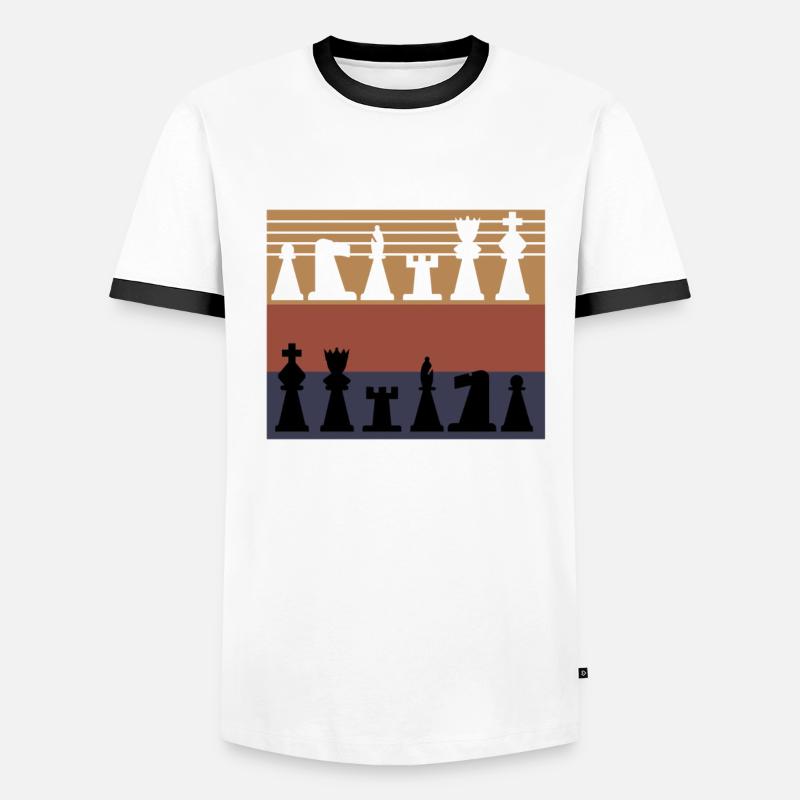 Powered by chess Männer Kontrast-T-Shirt