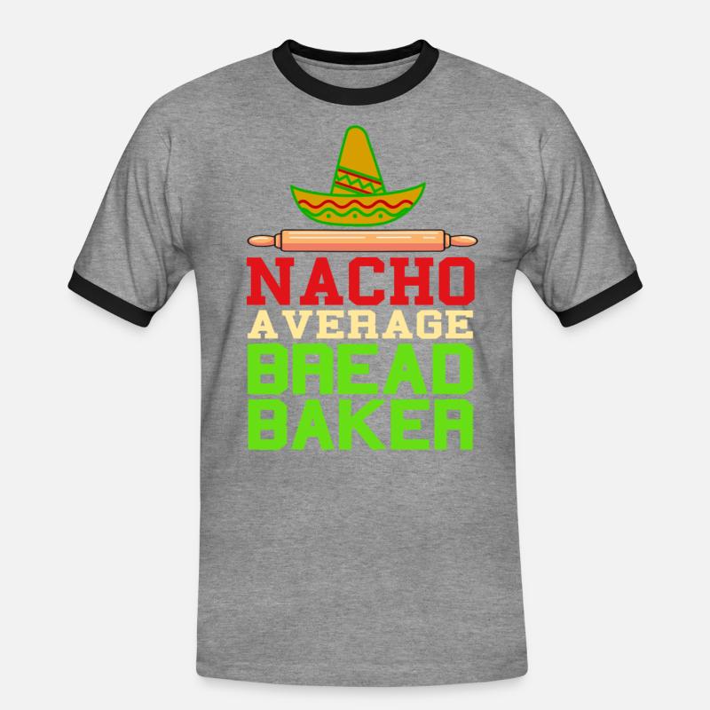 Nacho a verage bread baker - Männer Kontrast-T-Shirt - Grau meliert/Schwarz