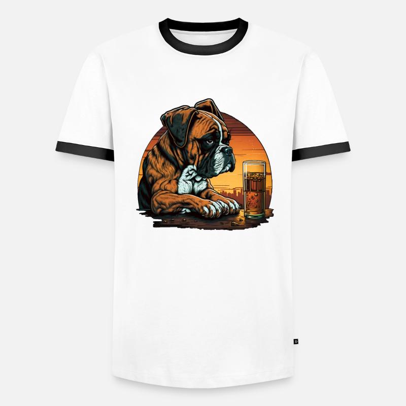 Grumpy Boxer boit du whisky T-shirt contrasté Homme