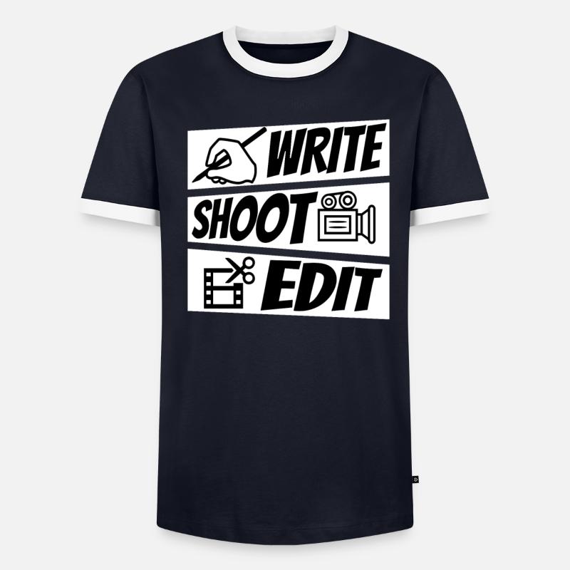 Write Shoot Edit Repeat - Männer Kontrast-T-Shirt - undefined