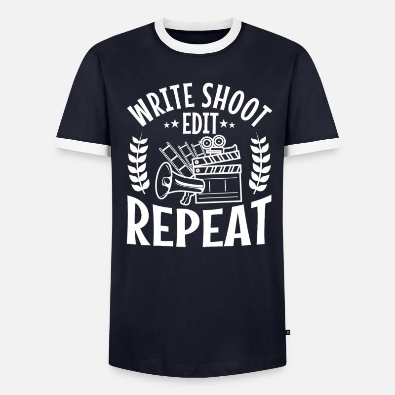 Write Shoot Edit Repeat - Männer Kontrast-T-Shirt - undefined