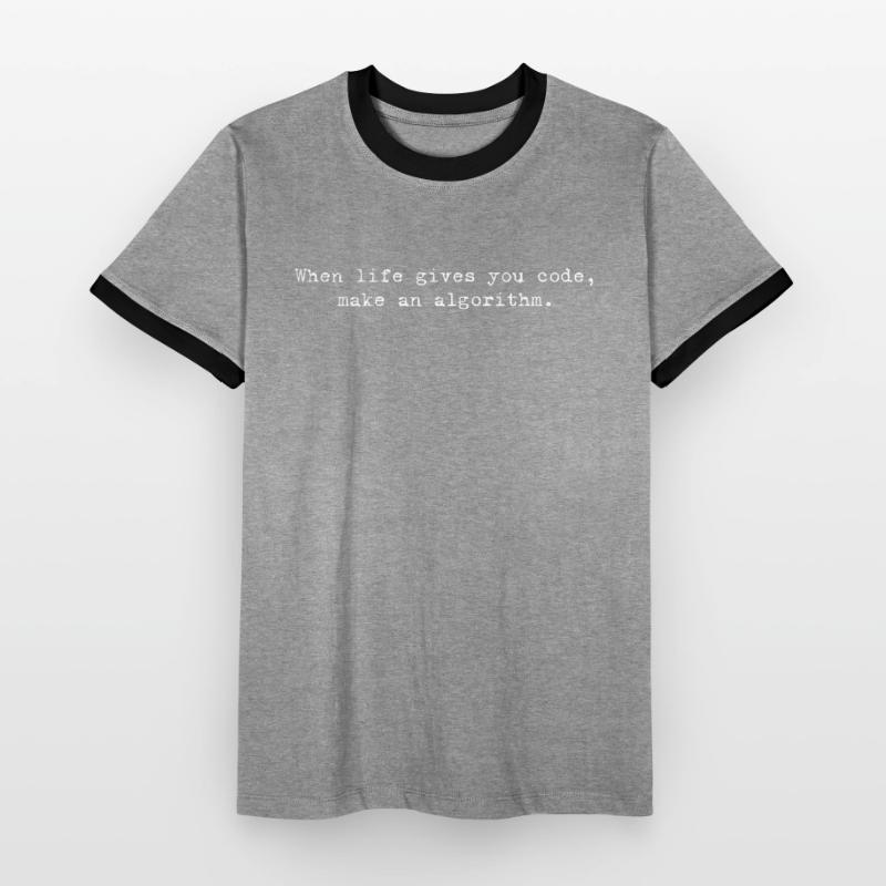 Code Life, Algorithm Art – Creative Men's Ringer Shirt
