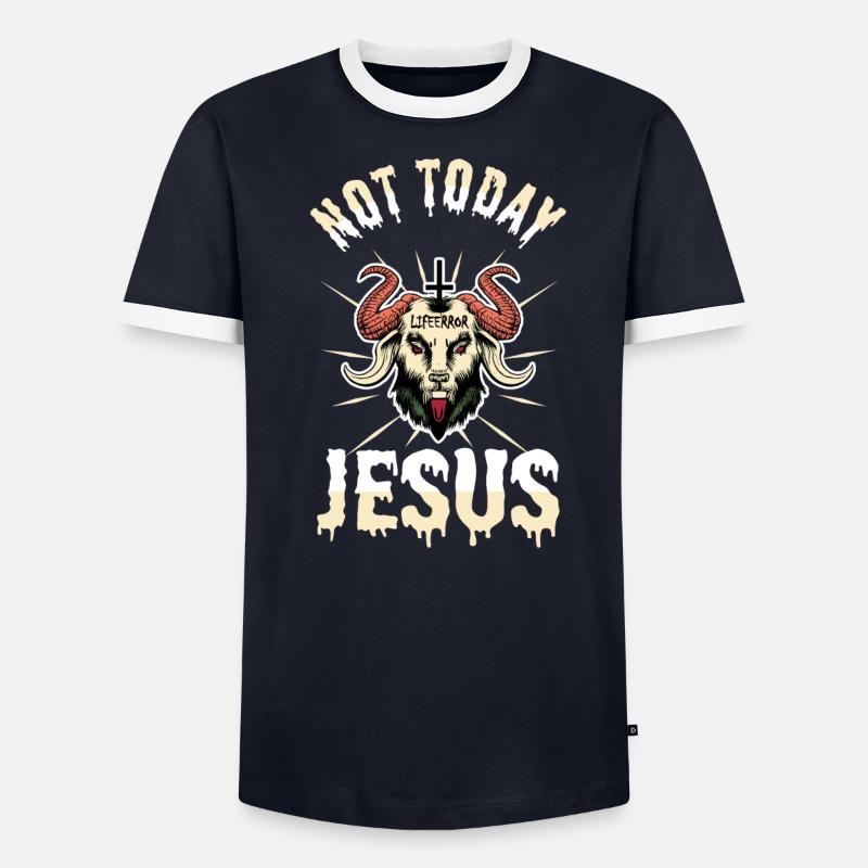 Not Today Jesus - Lifeerror - Men's Ringer Shirt - undefined