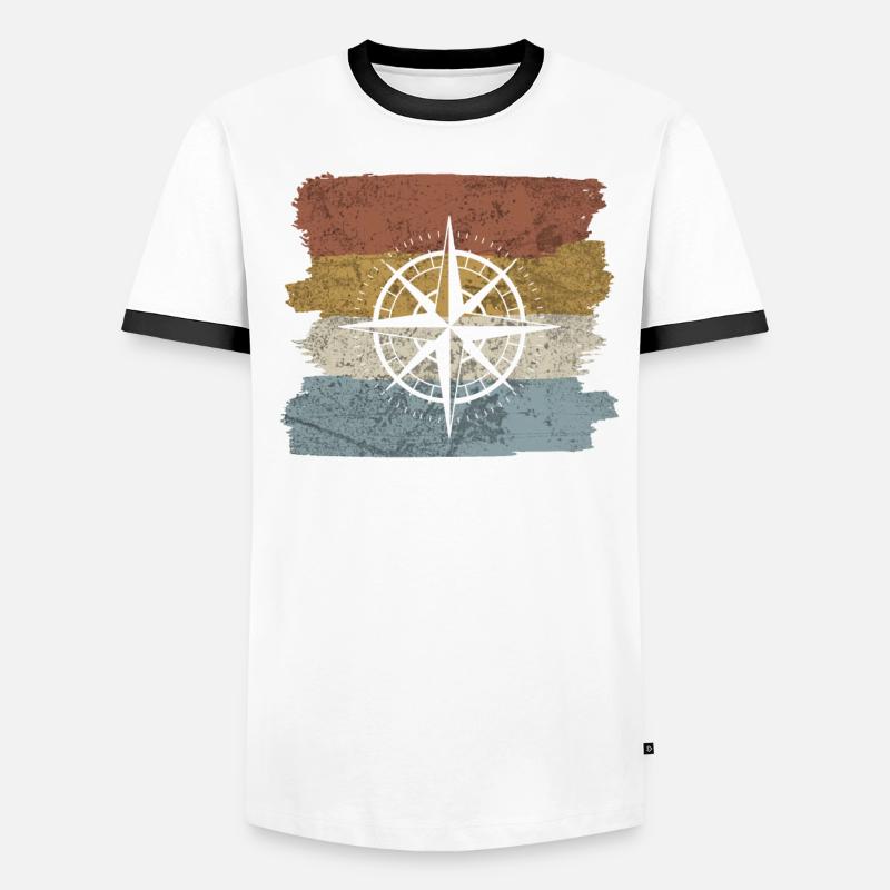Retro style compass navigation tool Men's Ringer Shirt