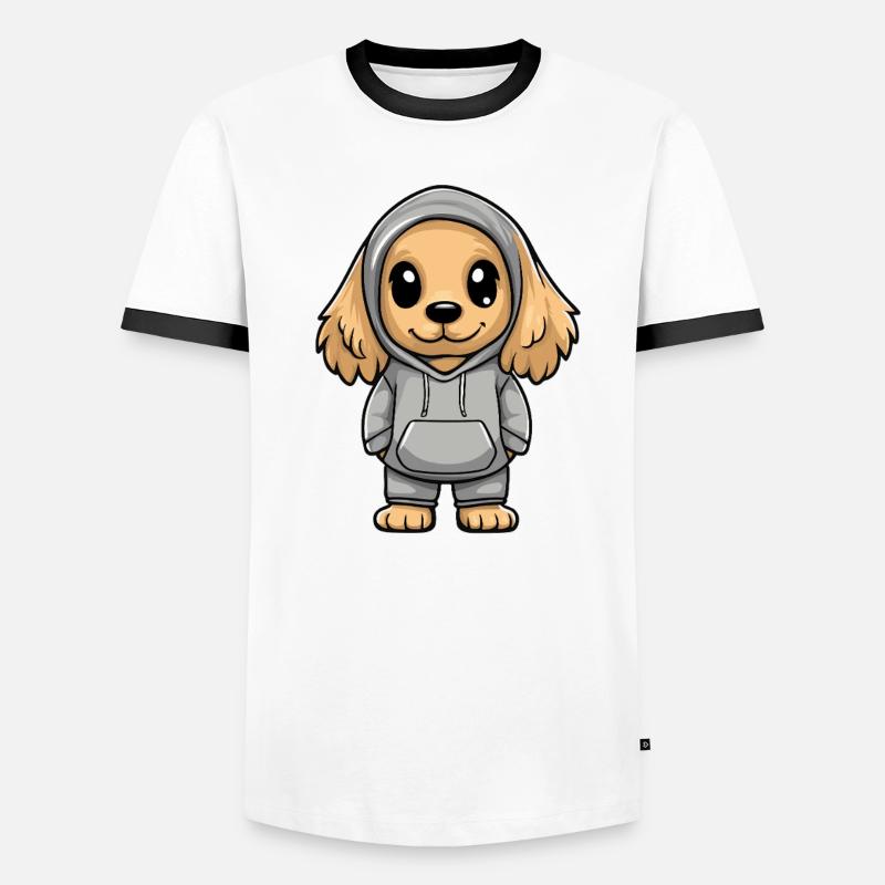 Cocker Spaniel Chien Drôle T-shirt contrasté Homme