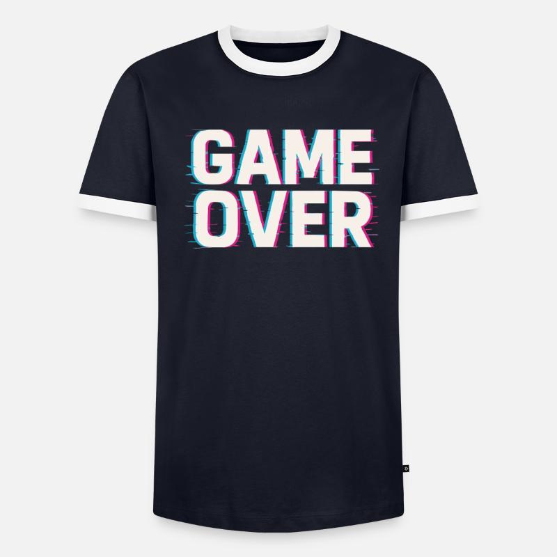 Game Over – Glitch Effekt - Männer Kontrast-T-Shirt - undefined