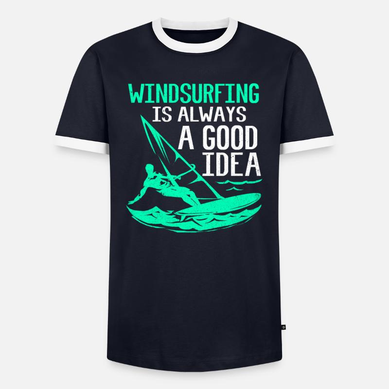 Windsurfen Männer Kontrast-T-Shirt