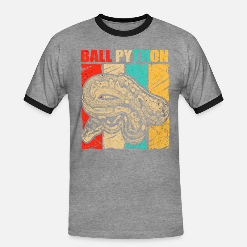 Python - Männer Kontrast-T-Shirt - Grau meliert/Schwarz