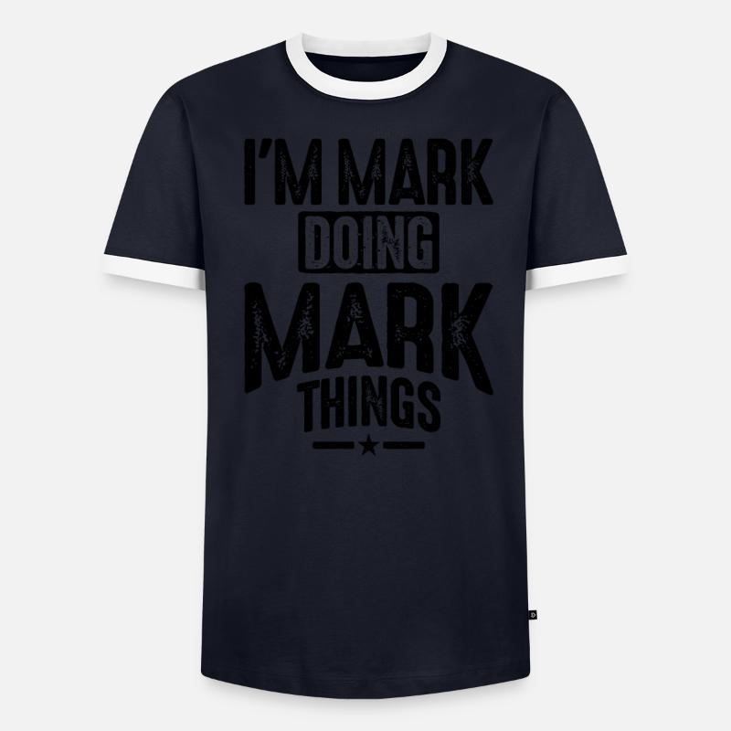 Mens Funny Personalized Name Mark Men's Ringer Shirt