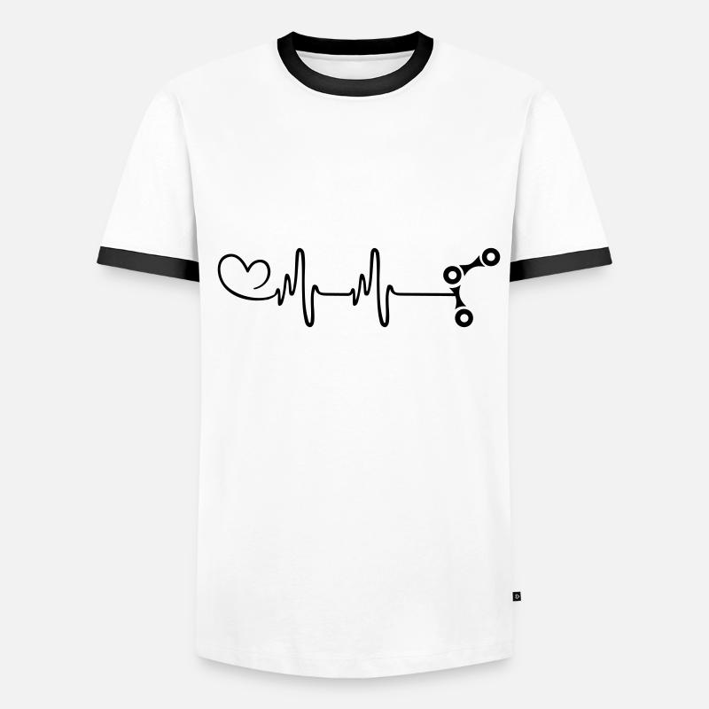 Bicycle Chain Pulse Heart Men's Ringer Shirt