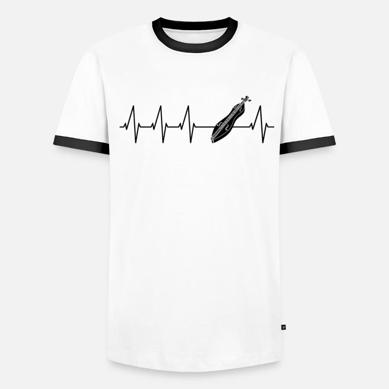 Dulcimer-Musiker Zupfinstrument Hammered Hackbrett Männer Kontrast-T-Shirt