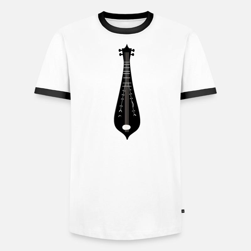 Dulcimer-Musiker Zupfinstrument Hammered Dulcimer Männer Kontrast-T-Shirt