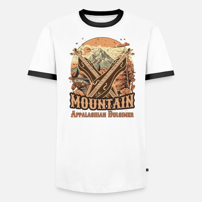 Dulcimer-Musiker Zupfinstrument Hammered Hackbrett Männer Kontrast-T-Shirt