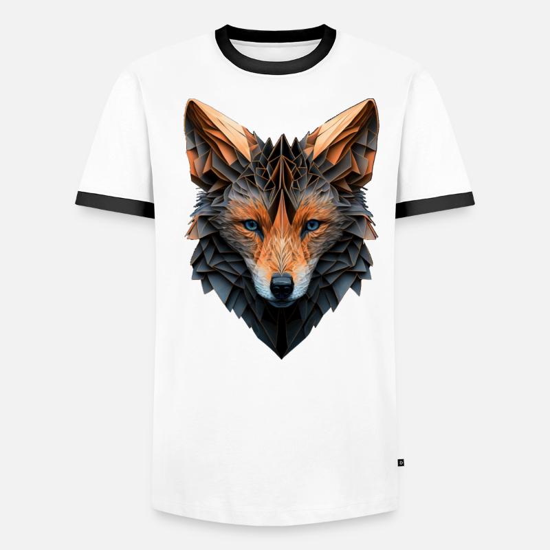 Fuchs Polygon Tiergesicht Kunst Geschenk Tiere Männer Kontrast-T-Shirt