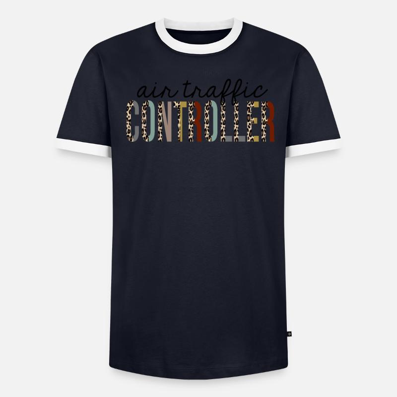 Air Traffic Controller Leopard Print Funny Men's Ringer Shirt