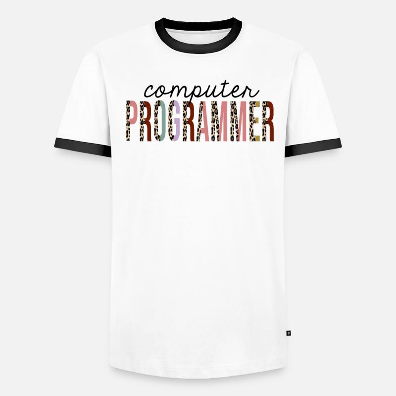Programmeur informatique Leopard Print Funny T-shirt contrasté Homme