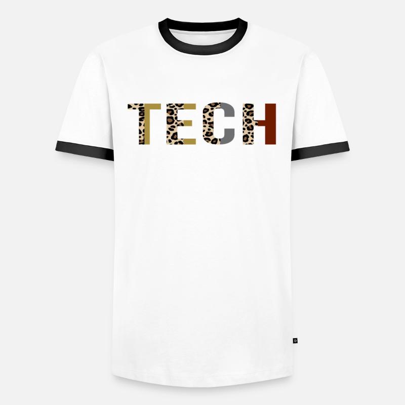 Cadeau drôle d'impression de léopard de Lash tech T-shirt contrasté Homme