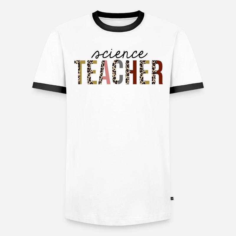 Professeur de sciences Leopard Print Drôle T-shirt contrasté Homme