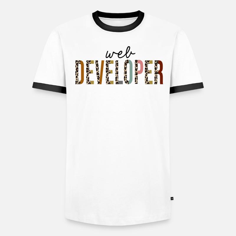 web developer Leopard Print Funny Men's Ringer Shirt