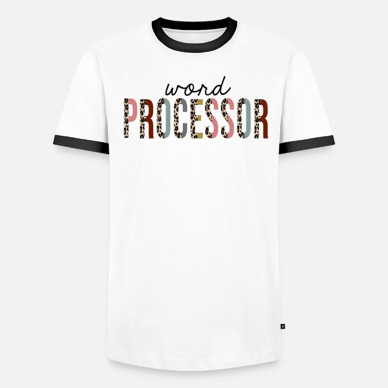 Word Processor Leopard Print Funny Men's Ringer Shirt