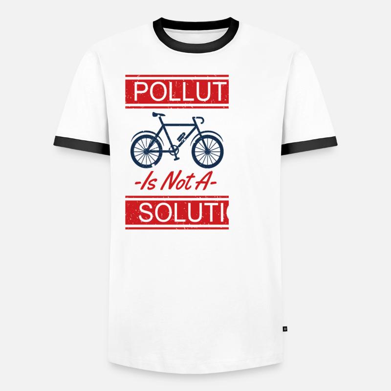 Pollution Is Not A Solution Earth Protection Men's Ringer Shirt