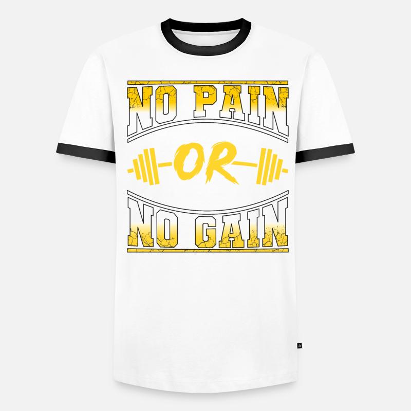 Pas de douleur pas de gain bodybuilder disant la motivation T-shirt contrasté Homme
