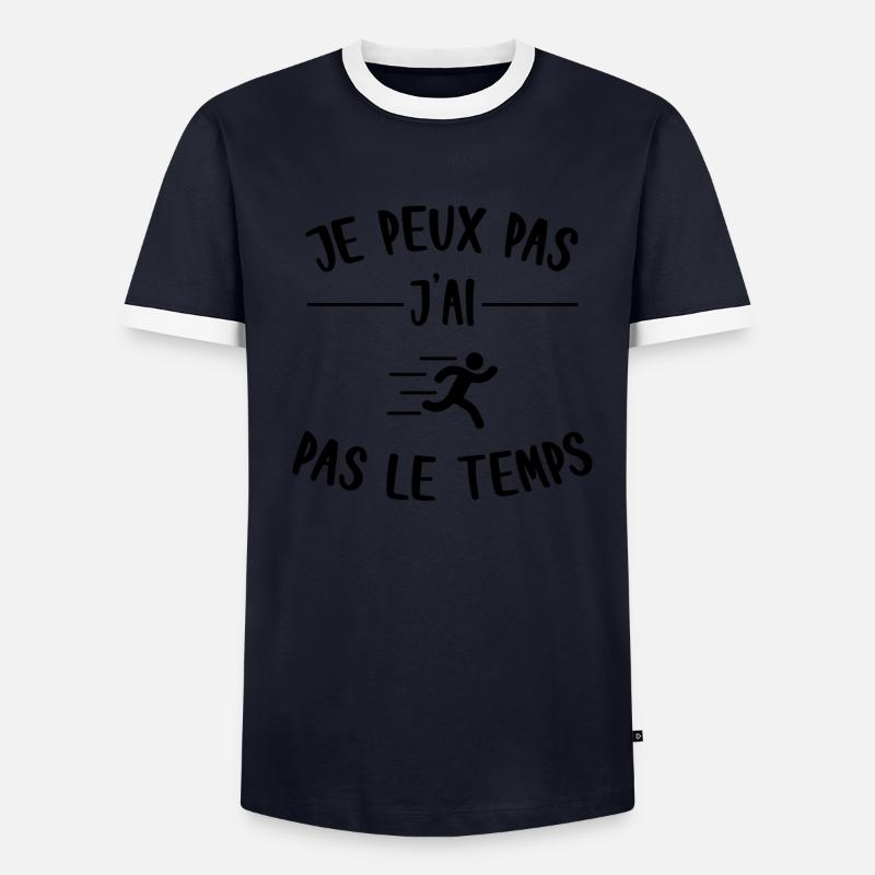 je peux pas j'ai pas le temps T-shirt contrasté Homme