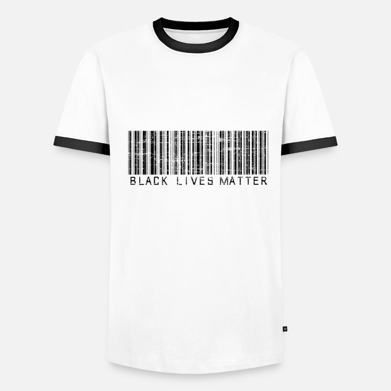 Black lives matter barcode Men's Ringer Shirt