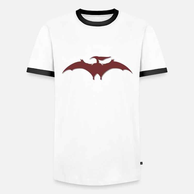 Ptérodactyle rouge effet 3D T-shirt contrasté Homme