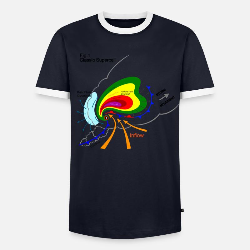 Supercellule Stormchasing Tornade tempêtes orages T-shirt contrasté Homme