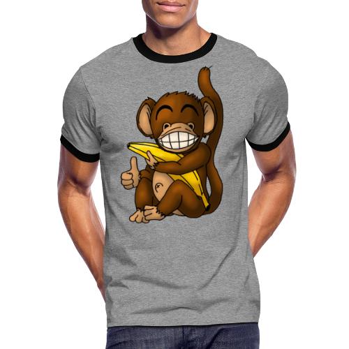 Super Fröhlicher Affe - Männer Kontrast-T-Shirt