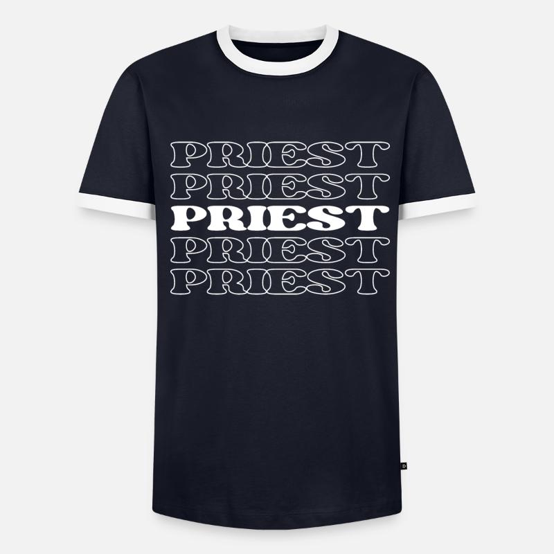 Priester Priester Geistlicher Geistlicher Geistlicher Pastor Männer Kontrast-T-Shirt