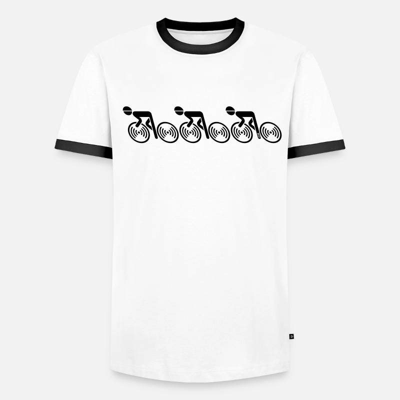 3 cyclistes de course (vélo de course, vélo, cycliste / L <–R) T-shirt contrasté Homme