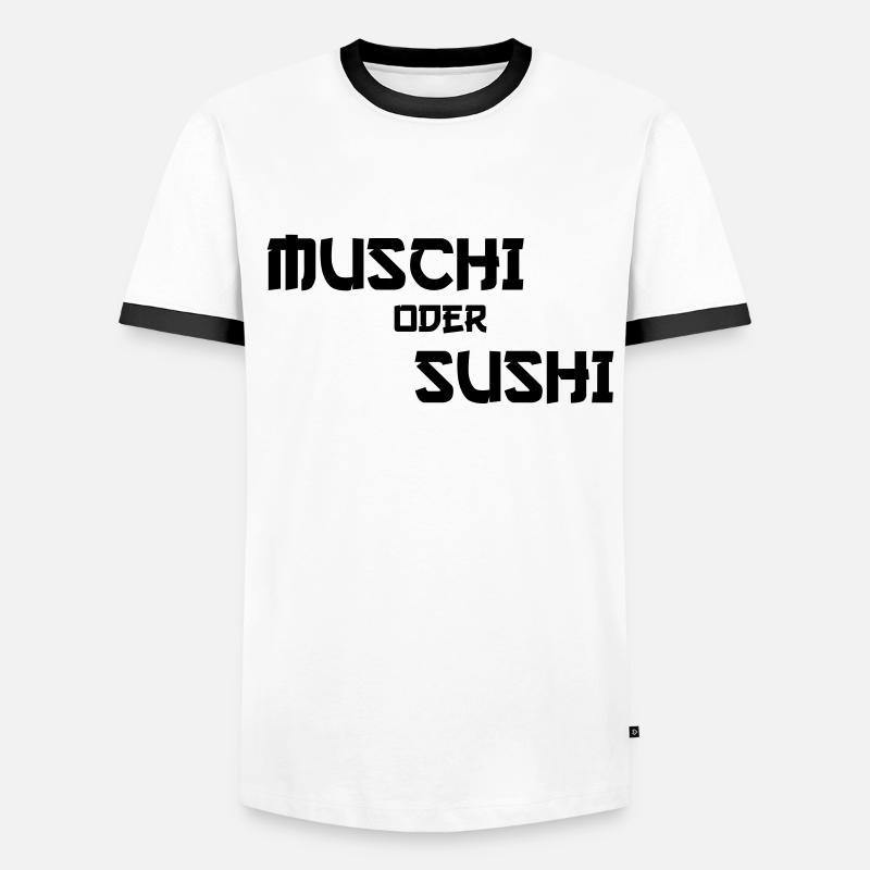 Muschi oder Sushi Erotik Urlaub Funshirt Männer Kontrast-T-Shirt