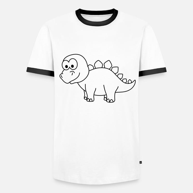 Dinosaur stegosaurus Comic Men's Ringer Shirt