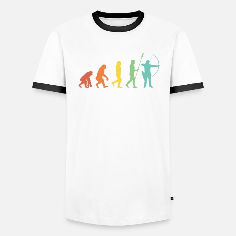 Evolution Bogenschießen Bogenschütze Pfeil Bogen T-shirt contrasté Homme