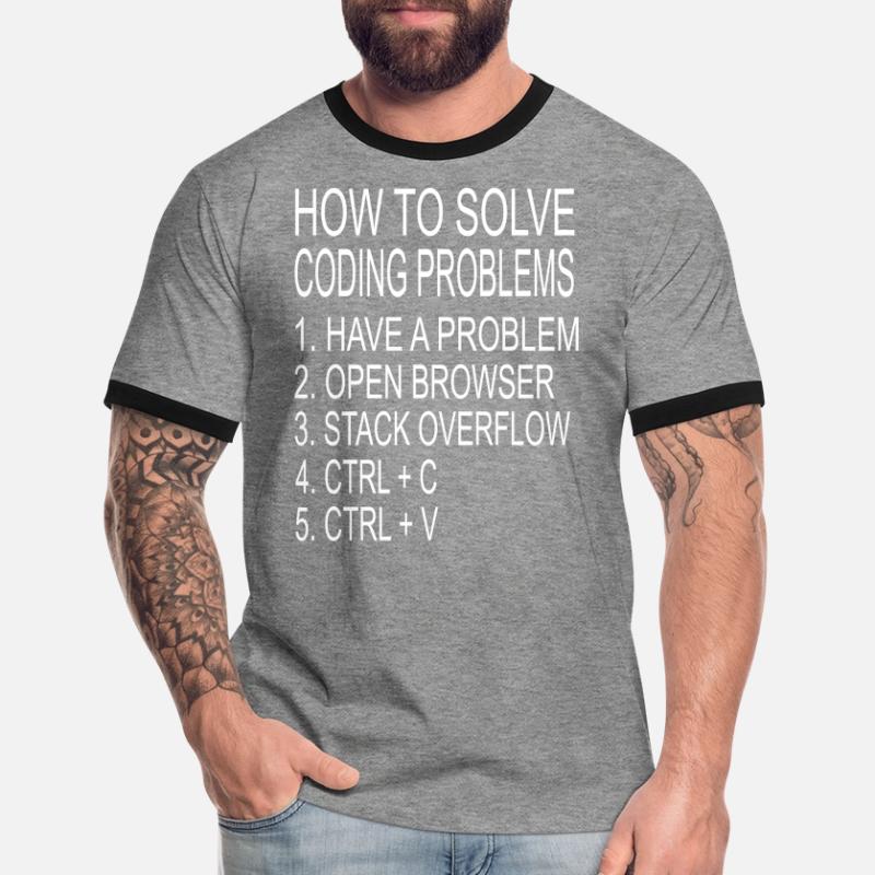 Programmer coder solving computer science problems Men's Ringer Shirt