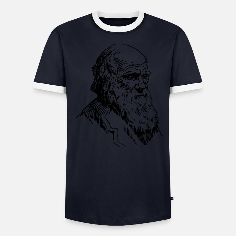 Portrait de Darwin Biologie Théorie de l’évolution T-shirt contrasté Homme