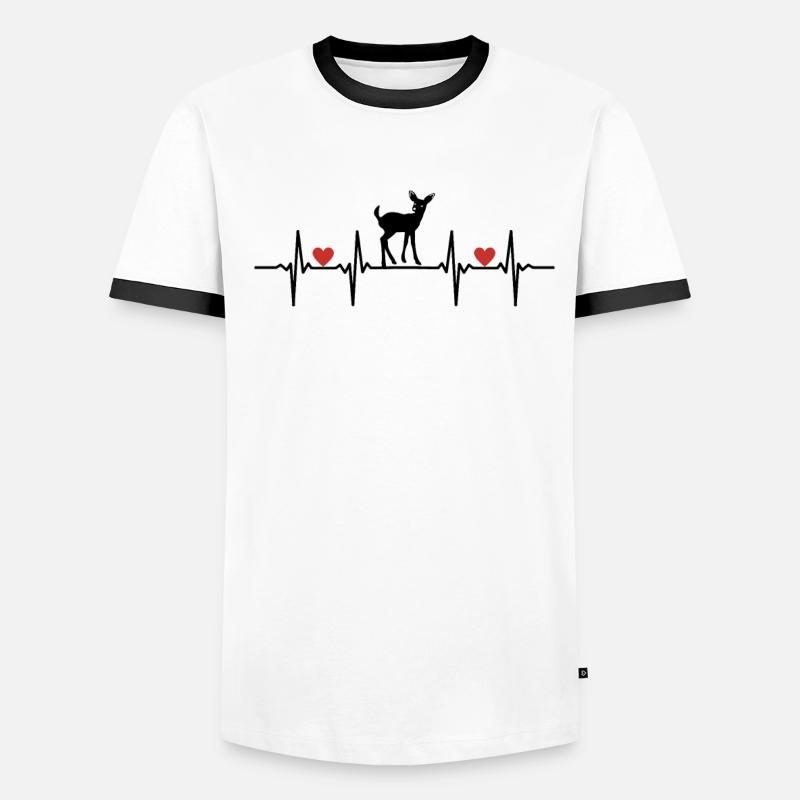 Deer Deer Cow Deer Roe deer Roe deer Forest, Forest Ge Men's Ringer Shirt