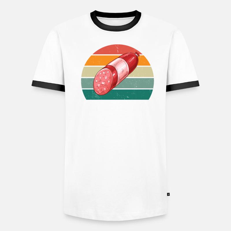 Boucher Fleischer Wurst croûte Fleischerei Fleischerei Fleisch T-shirt contrasté Homme