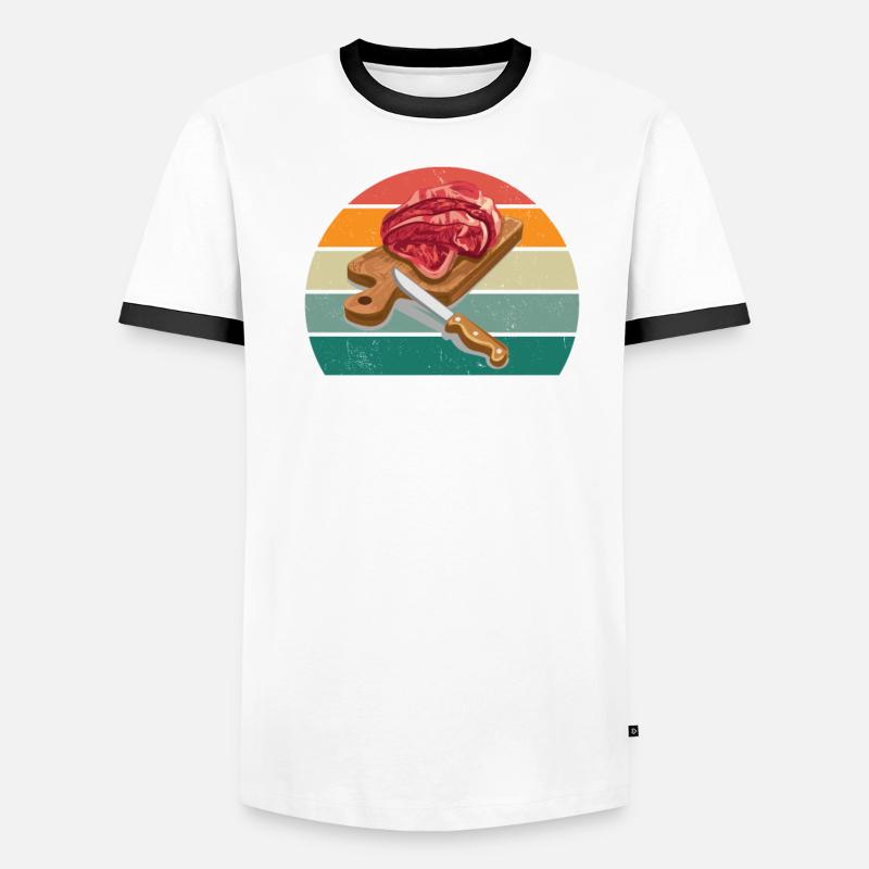 Butcher Fleischer Wurst rind Fleischerei Fleischerei Fleisch Men's Ringer Shirt