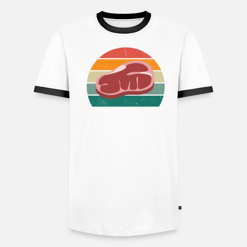 Boucher Fleischer Wurst croûte Fleischerei Fleischerei Fleisch T-shirt contrasté Homme